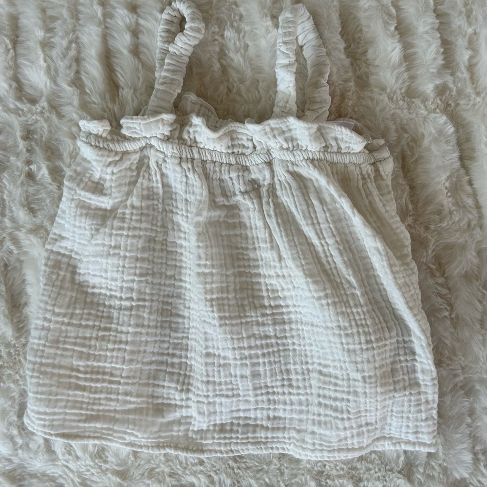Zara White Ruffle Swing Tank - Picture 3 of 4